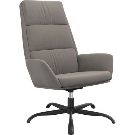 Fauteuil lounge en velours gris clair (1/5)