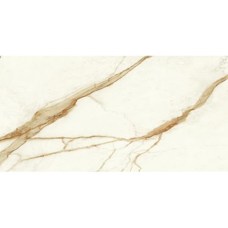 Carrelage effet Marbre Blanc Calacatta Supreme 150x75x0,9 cm Silk Faventa - Sol et mur intérieur (vendu par carton de 2,25 m²) - RO'MA CARRELAGE