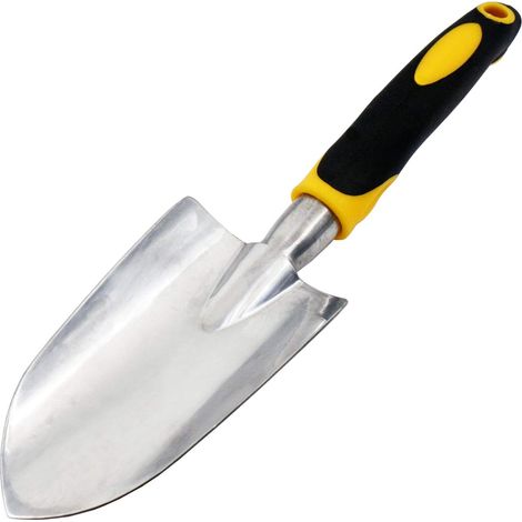 Truelle de jardin, pelle à main, outil de jardinage robuste en aluminium moulé, outils de rempotage, outils de jardin à main pour désherber, creuser, planter (1 pièce - A) (1/5)