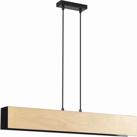 Suspension Emibig CARLO 3 3xE27 noir/bois scandinave (1/5)