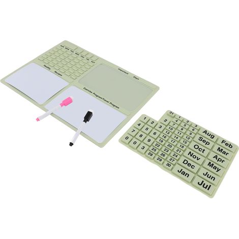 Planning aimanté frigo en silicone réutilisable amovible, kit 1 date 2 tableaux blancs 1 transparent 2 stylos 2024-2026 (1/5)