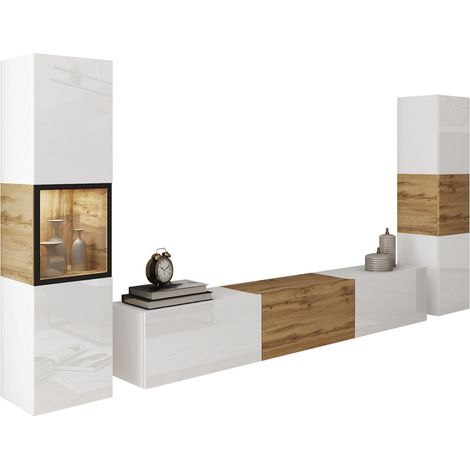 Ensemble de salon Sarasota 193, Blanc + Chêne wotan (1/5)