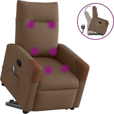 fauteuil de massage inclinable en tissu marron (1/5)