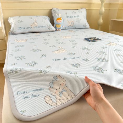 Ensemble natte rafraîchissante d'été 180x200 cm Petit Chat fleuri avec 2 taies d'oreiller 180cm 200cm réf 0987 2 kg – Livraison gratuite