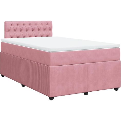 Maison Exclusive - Giroletto a Molle con Materasso Rosa 120x190 cm in Velluto