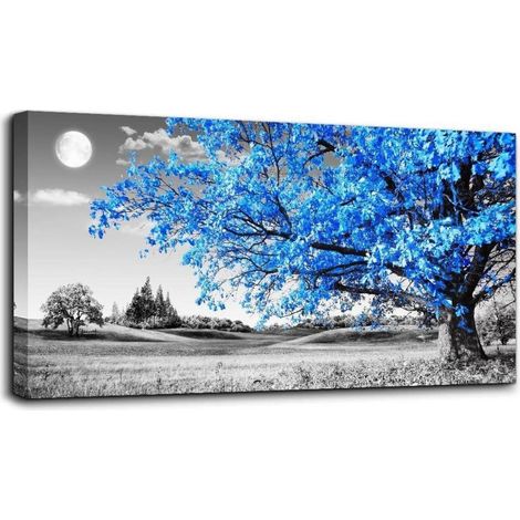 Leinwandbilder XXL 59x119 Wohnzimmer Baum Blau Baum 120L x 60B cm (1/5)