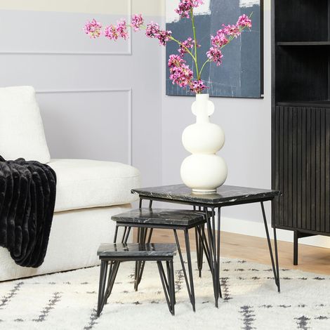 Table salon gigogne marbre noir (lot de 3) DUOMO (1/3)