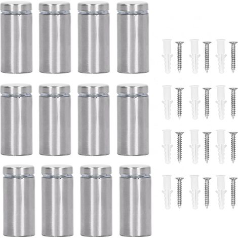 12 Edelstahl-Befestigungsschrauben für Acrylplatten, 19 x 40 mm, 12er-Packung