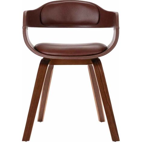 Sedia da Pranzo Sedia da tavola Sedie per cucina Marrone in Legno Curvato e Similpelle (1/5)