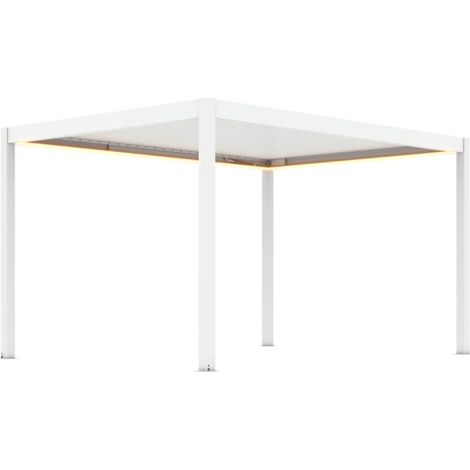 pergola bioclimatica motorizzata giardini di maggio "quadrifoglio" in alluminio bianco 4x3x2,5 mt (1/4)