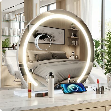 Schminkspiegel weiß Hollywood 60cm LED-Licht Farbspiegel X10 (1/5)