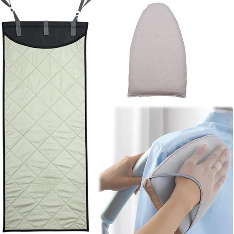 Tapis De Repassage Sur La Porte Et Gants De Repassage Pour Défroisseur De Vêtements, Antidérapant Portable Couverture De Repassage Avec Protection Contre La Chaleur Et L'humidité