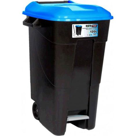 CONTENITORE A PEDALE/RUOTA T BLU