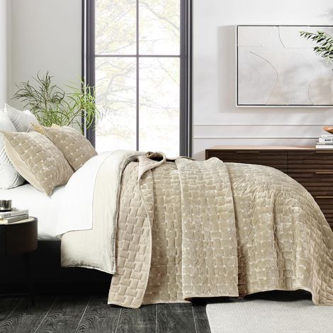 Couette en Velours pour très Grand lit – Parure de lit Confortable et légère en Velours Doux, Couvre-lit géométrique avec 2 taies d'oreiller pour Toutes Les Saisons (1/5)