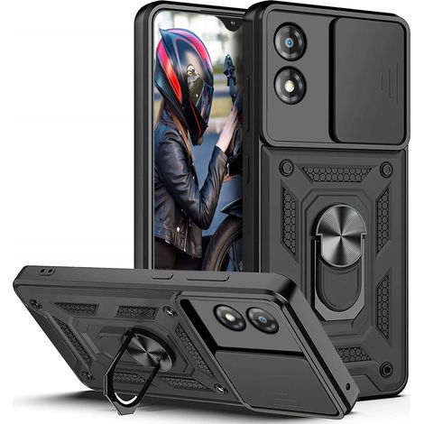 Schutzhülle für Motorola Moto E13 Slide: Verstärkte Rückseite mit Schutzring + Glas (1/5)