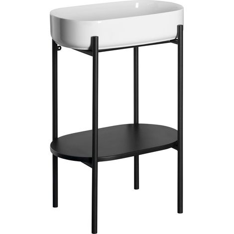 PUNO piédestal avec lavabo 550x860x360mm, noir (1/2)