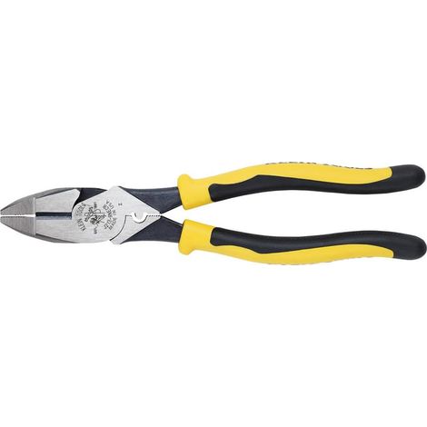 Pince avec côté à sertir, avec design à levier élevé et matrice de sertissage derrière la charnière, 23 cm (1/5)