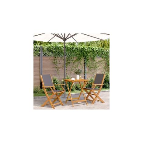 Ensemble de bistro 3 pcs anthracite tissu et bois massif (1/5)