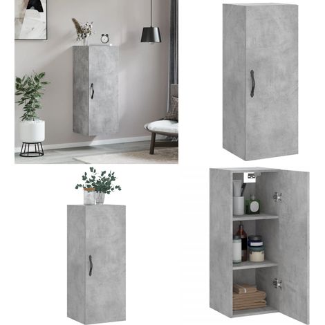 Wandschrank Betongrau 34,5x34x90 cm Holzwerkstoff - Holzwerkstoff - Betonfarbe (1/5)