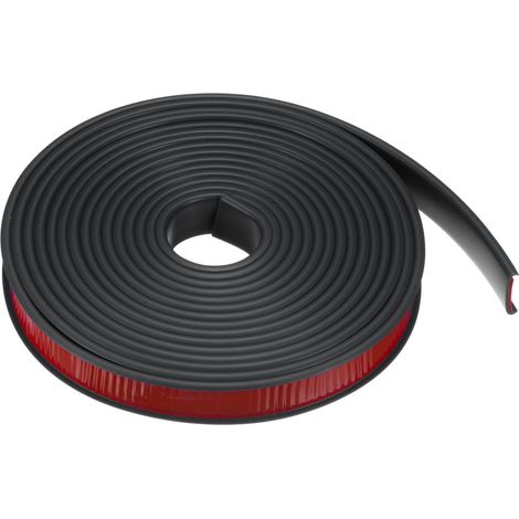 Bordure en U 25/32" x 19.7ft (20mm x 6m) Auto-adhésive TPE Ruban de Placage Flexible Bande de Protection Souple pour Meuble Armoire Table Réparation, Noir (1/5)