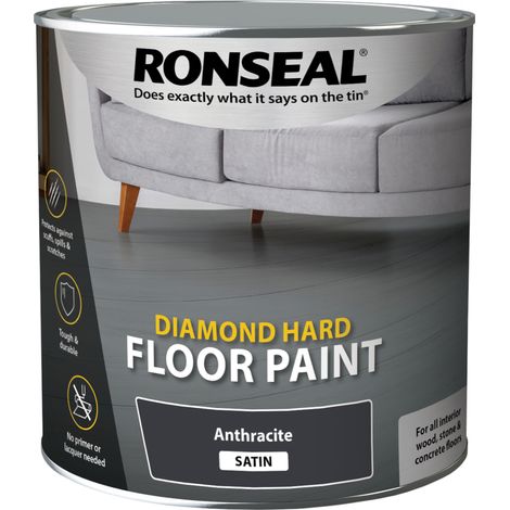 Ronseal Diamond Hard Floor Paint - Satin - Anthracite - 2.5L