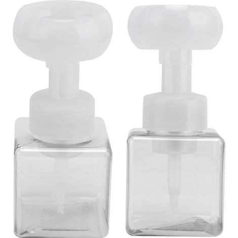 Flacon moussant de 250 ml en forme de fleur, flacon en plastique, flacon de gel hydroalcoolique moussant en forme de fleur, distributeur cosmétique, mousse florale unique, quatre options, transparent (1/5)