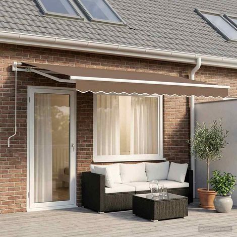 vidaXL Telo di ricambio per tenda da sole Tortora 4 × 3,5 m Poliestere (1/5)