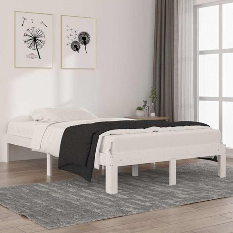 Estructura de cama sin colchón madera pino blanco 120x200 cm (1/5)