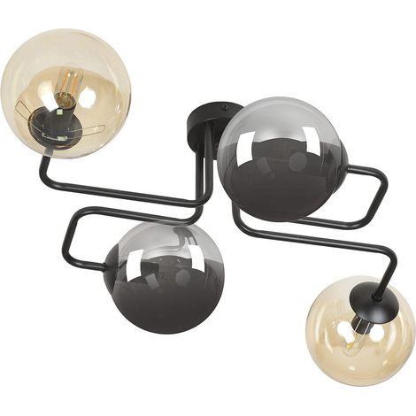 Plafonnier Emibig Brendi 4xE14 noir multicolore métal verre (1/5)
