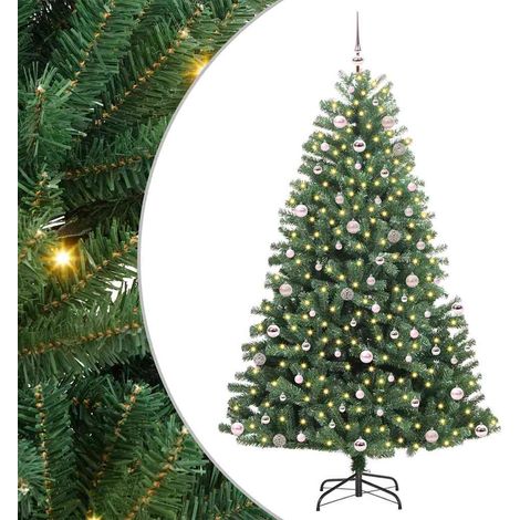 Sapin de Noël  Arbre de Noël Artificiel à Branches Articulées Vert 240 cm (1/5)