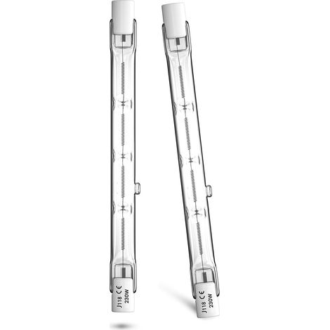 R7S Ampoules Halogènes 118 mm 230 W Dimmable Ampoules Halogène Linéaire Blanc Chaud 2800 K, 3900 LM Barre Halogène Superbright Type J118 Double Base pour Éclairage Paysage Jardin (2 pièces)