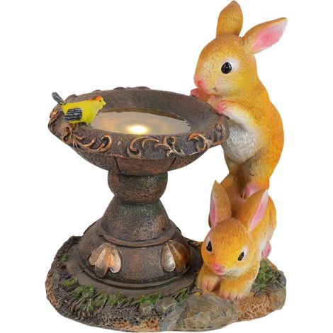 Statue de lapin solaire créative d'extérieur en résine, ornement décoratif pour lampe de jardin ou de balcon, statue d'animal (1/5)