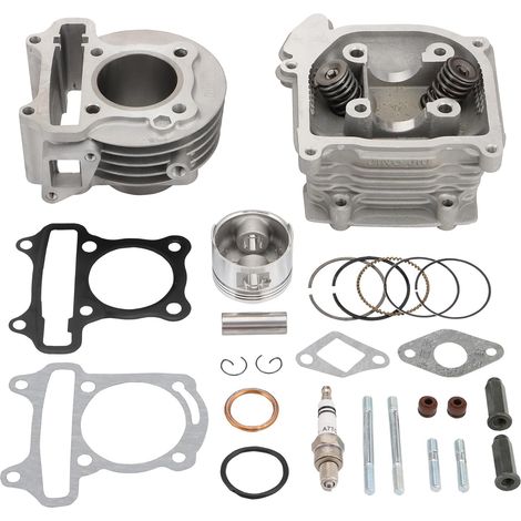 47mm Cylinder with Cylinder Head with Piston Ring Set and Gaskets Assembly Replacement for GY6 72cc 80cc 49cc 50cc 4 Stroke 139QMB 139QMA Engine Scooter Moped ATV (1/5)