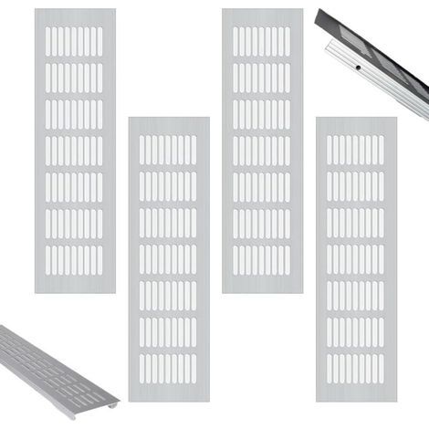 Rechteckiges Aluminium-Lüftungsgitter – 4-teilig für Kamin, Schrank, Küche und Wohnzimmer (Innen- oder Außenbereich) (1/5)