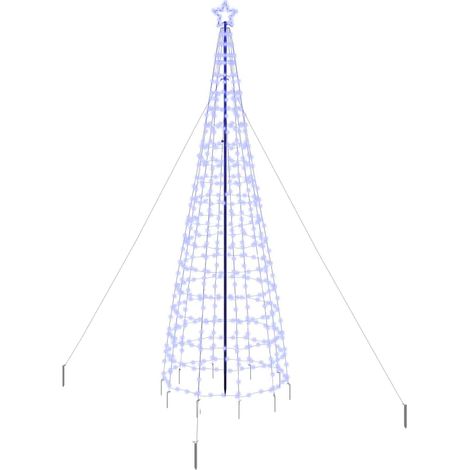 Arbre de Noël,Sapin de Noël LED avec piquets au sol Bleu 400 cm Fer CFW83954 (1/5)