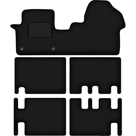 Tappetini auto in velluto nero per: Citroen Jumpy III 3 file (2018-)