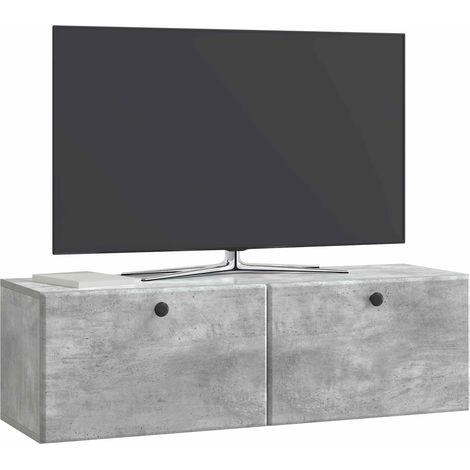 Maison Exclusive - Mobile Porta TV da Muro 98 x 31 x 30 cm Grigio Cemento (1/5)