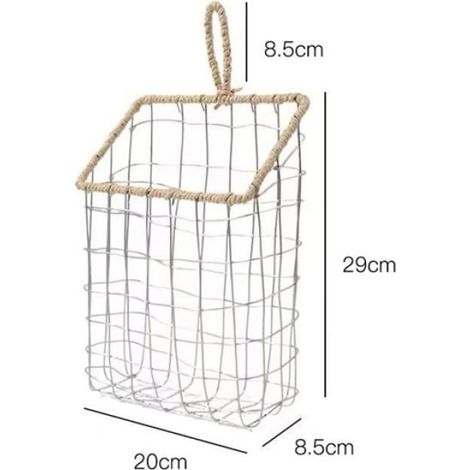 Étagère Murale en Fer Forgé à Suspendre, Étagère de Rangement Murale, Porte-Revues, Salon Simple, Panier Suspendu A (1/5)