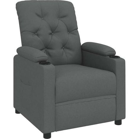 Relaxsessel Ruhesessel TV Sessel Dunkelgrau Stoff DE66374 (1/5)