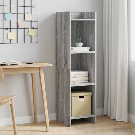 vidaXL Bibliothèque Sonoma gris 30 x 30 x 111 cm Bois d'ingénierie (1/5)