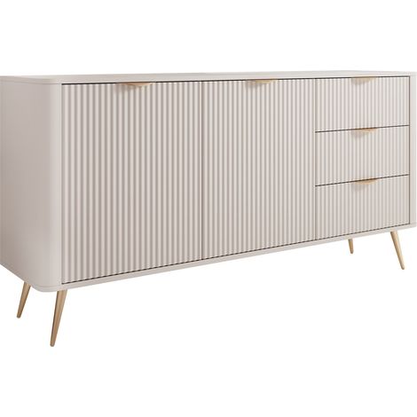 Cómoda Lectum I, Beige, Con cajones y puertas, Número de cajones: 0, 82x164x38cm
