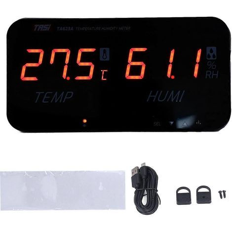 Temperatur- und Feuchtigkeitsmesser mit Digitalanzeige, großem Bildschirm, industriellem LED-Hygrometer für Gewächshäuser