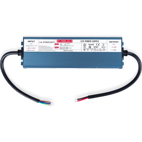 Alimentation LED 24V étanche 150W extra-plate - 6.3A - IP67