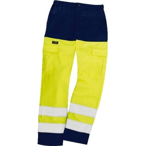 Pantaloni Hivi Workvision arancione-blu con cucitura centrale 77 cm - Taglia 4