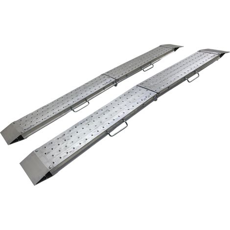 Jeu de rampes aluminium pliantes 1100kg 2440x240mm largeur utile 220mm MW Tools SOP2400 (1/5)