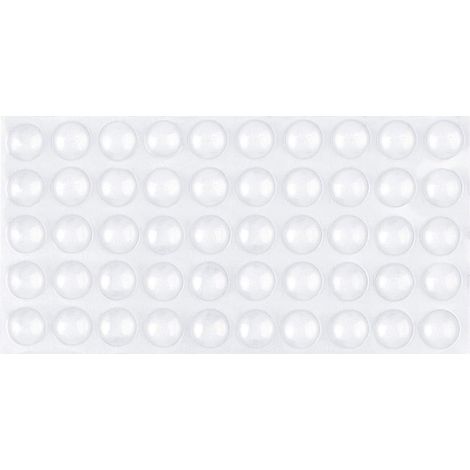 Patins en caoutchouc transparents autocollants de 8 × 2,4 mm (100 pièces) pour meubles, tables en verre, objets artisanaux et protection murale