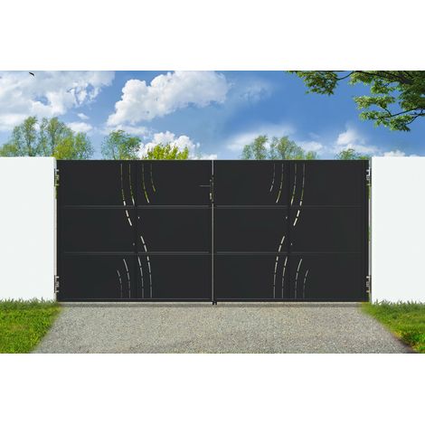 Portail acier noir mat 3,5m NALI VELETA H.160cm