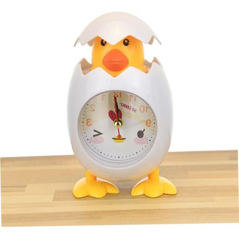 Réveil pour enfants, Réveil en forme d'œuf de poule, Horloge de bureau dessin animé, Horloge de chevet mignonne, Cadeau pour enfants, Décoration pour chambre d'enfant qd (1/5)