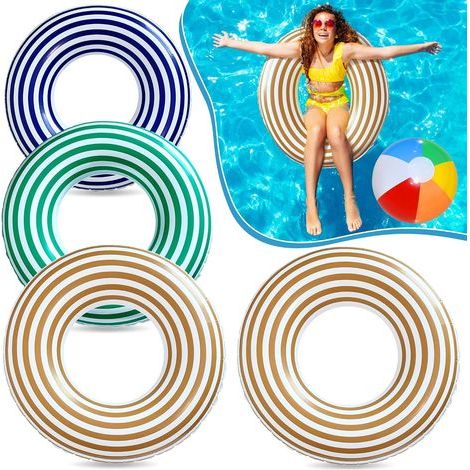 Bouées gonflables pour piscine, jouets, lot de 4 pour enfants et adultes, 70 cm, natation (1/5)