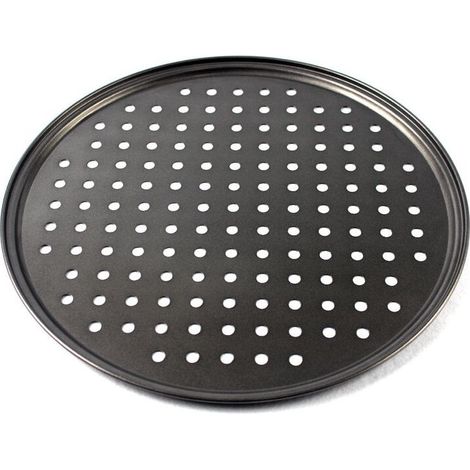 Moules à Pizza ronde grand plaque pizzas Perforées Anti-Adhésive four grille de cuisson professionnel 1Pcs (1/5)